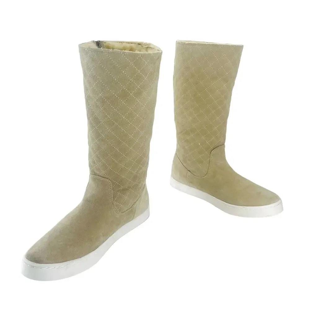 G.H. BASS Zina Women Tan Winter Sneaker Boot Size 9.5 Suede Faux Fur Lining New